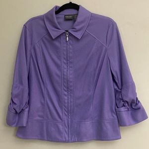 Additions by Chico’s women purple ruffle sleeves light jacket size 2